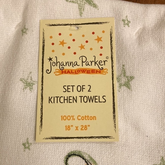 JOHANNA PARKER HALLOWEEN JACK-O-LANTERN 2 KITCHEN TOWELS - Picture 3 of 4